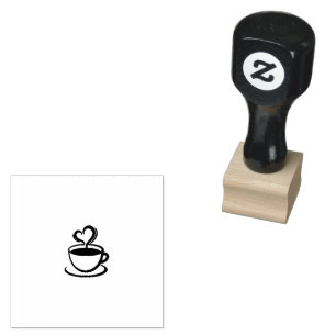 Coffee Bean Icon Rubber Stamp