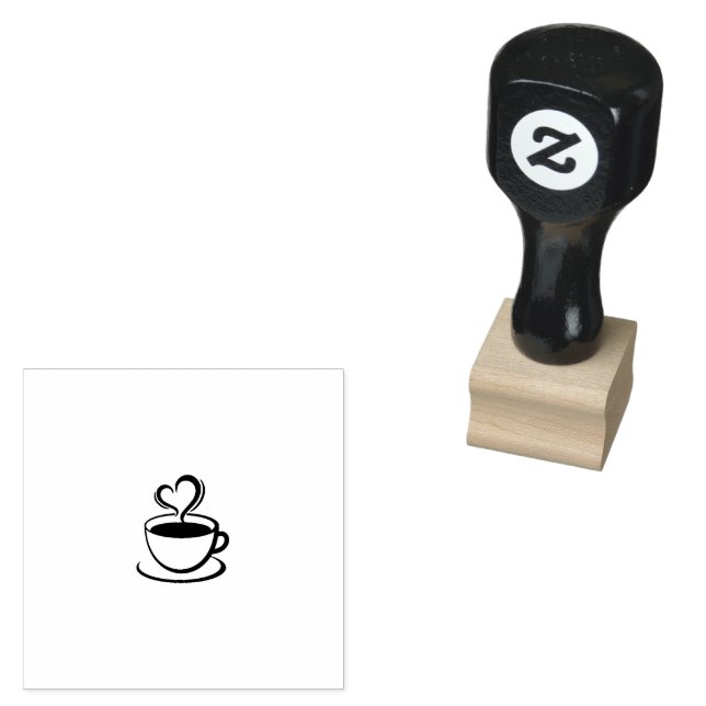 Coffee Bean Icon Rubber Stamp (Stamped)