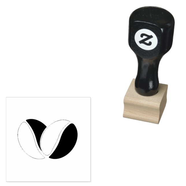 Coffee Bean Icon Rubber Stamp (Stamped)