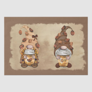 Coffee Bean Latte Gnomes Decoupage Tissue Paper
