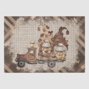 Coffee Bean Latte Gnomes Decoupage Tissue Paper