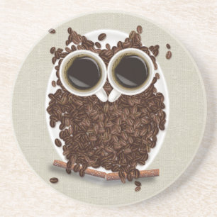 Coffee Bean Owl Coaster