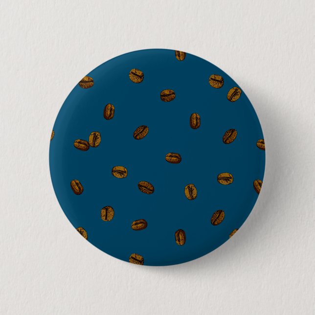 Coffee Bean Pattern 2 Inch Round Button (Front)
