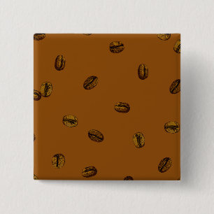 Coffee Bean Pattern 2 Inch Square Button