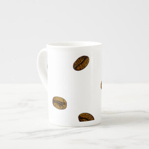 Coffee Bean Pattern Bone China Mug
