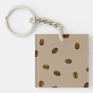 Coffee Bean Pattern Keychain