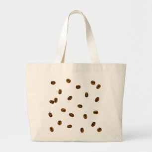 Coffee Bean Pattern Large Tote Bag