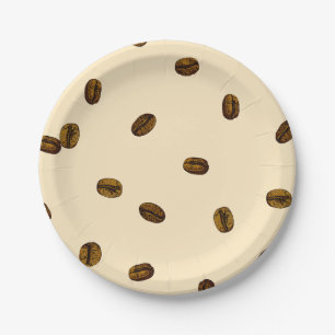 Coffee Bean Pattern Paper Plate