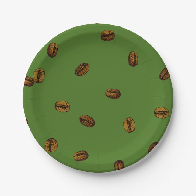 Coffee Bean Pattern Paper Plate (Front)