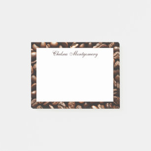 Coffee Bean Pattern Personalized Post-it Notes