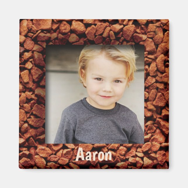 Coffee Bean Photo Personalized Gift Magnet Name (Front)