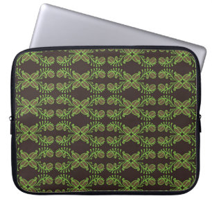 Coffee bean seamless pattern with ethnic motifs. V Laptop Sleeve