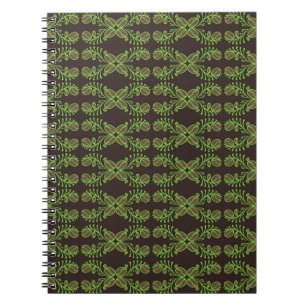 Coffee bean seamless pattern with ethnic motifs. V Notebook