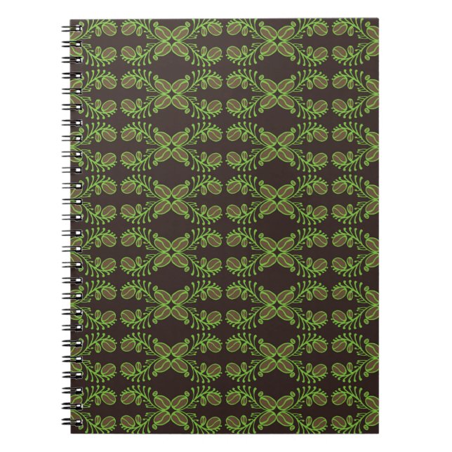 Coffee bean seamless pattern with ethnic motifs. V Notebook (Front)