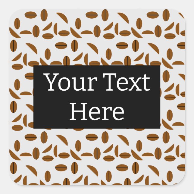 Coffee Bean Square Sticker (Front)