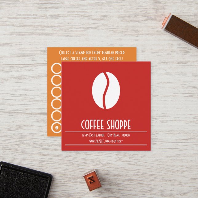 coffee bean stamp card (Front/Back In Situ)