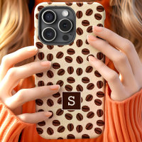 Coffee Bean Swirl Pattern Monogram