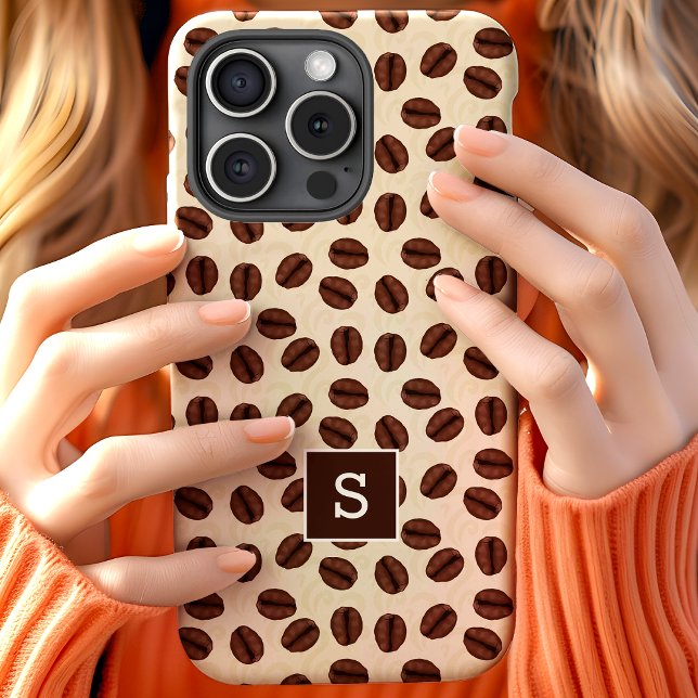 Coffee Bean Swirl Pattern Monogram Case-Mate iPhone Case (Creator Uploaded)