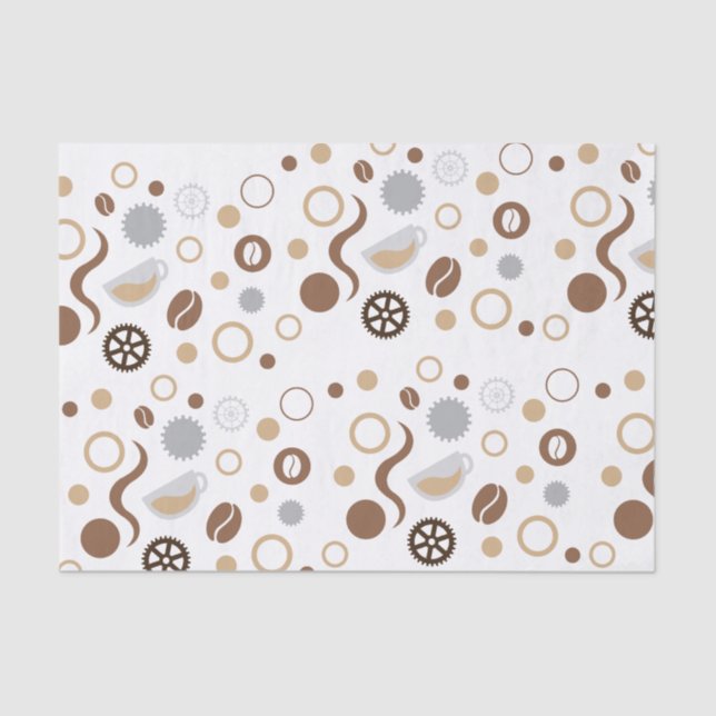 Coffee Bean Technology Science Designer Tissue  Paper (Front)