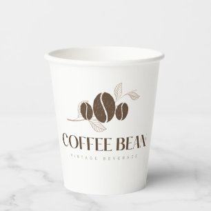 Coffee bean vintage beverage paper cups