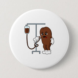 Coffee bean with Coffee pot 3 Inch Round Button
