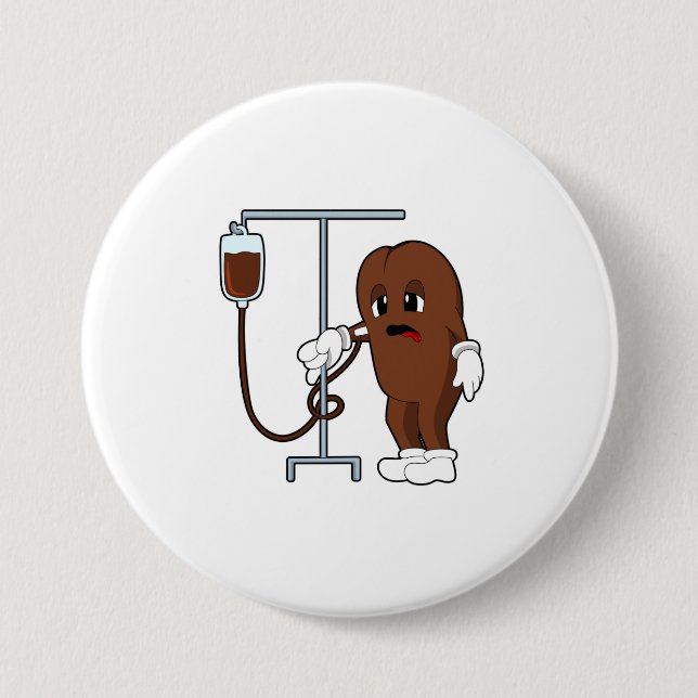 Coffee bean with Coffee pot 3 Inch Round Button (Front)