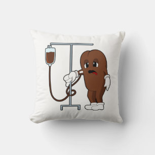 Coffee bean with Coffee pot Throw Pillow