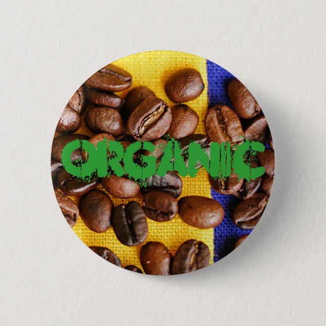 Coffee Beans 2 Inch Round Button (Front)