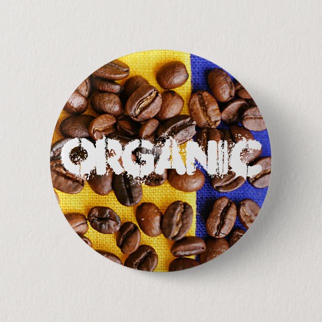 Coffee Beans 2 Inch Round Button (Front)