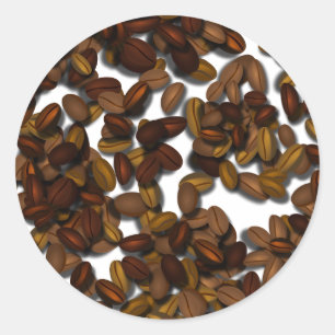 Coffee Beans (Add Background Colour) Classic Round Sticker