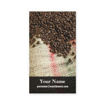 coffee beans and canvas sack
