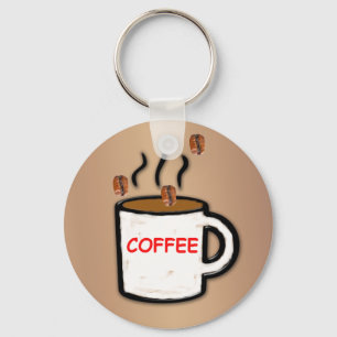 Coffee Beans and Mug Keychain