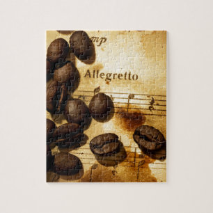 Coffee Beans and Music Notes Jigsaw Puzzle