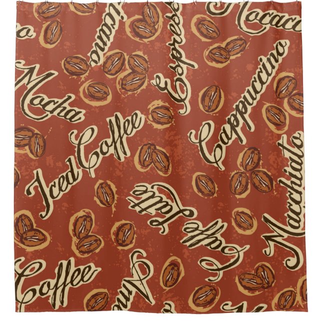 Coffee beans and typography written grunge seamles (Front)