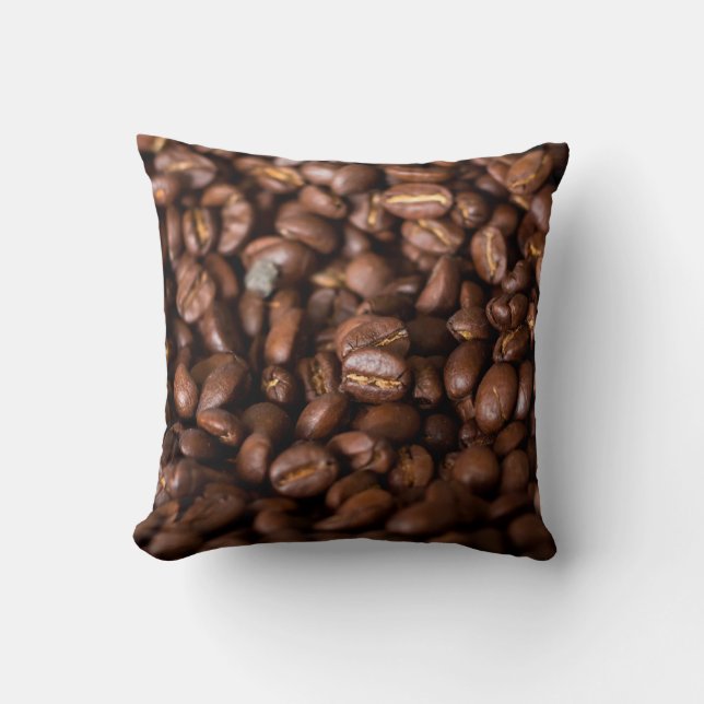 Coffee Beans Backgroundabstract, aroma, background Throw Pillow (Front)
