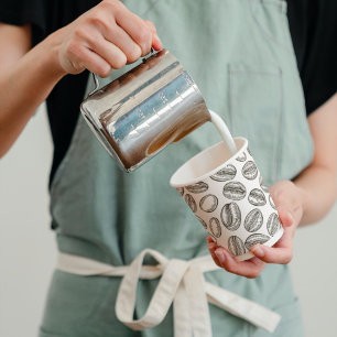 Coffee Beans Black & White Coffee Shop Business Paper Cups