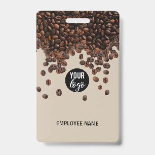 Coffee Beans Business Logo Employee Name Badge