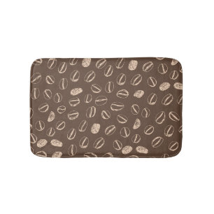 Coffee Beans: Cartoon Doodle Vintage Bath Mat