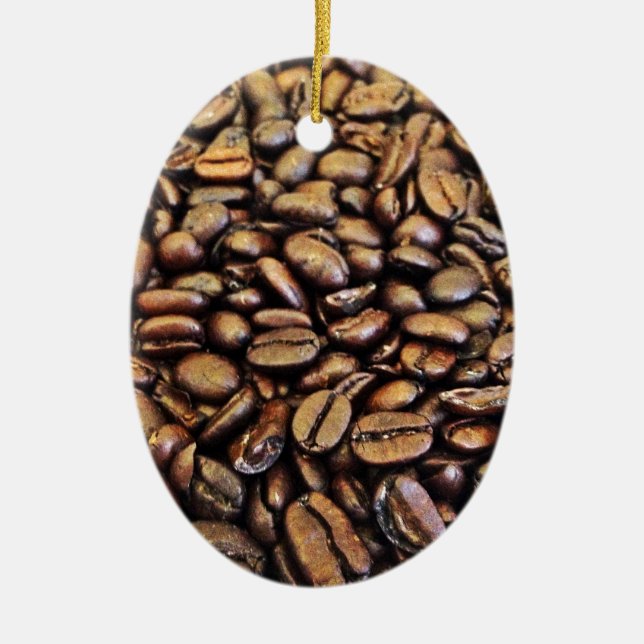 coffee beans ceramic ornament (Front)