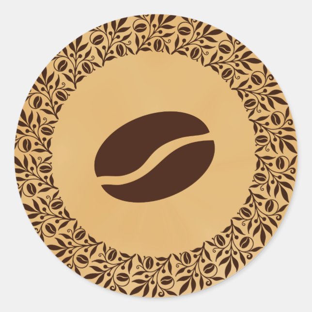 Coffee Beans Classic Round Sticker (Front)