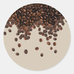 Coffee Beans  Classic Round Sticker