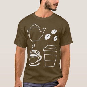 Coffee Beans Coffee Elements Coffee Lover Graphic  T-Shirt