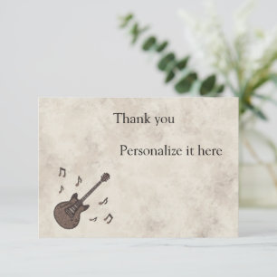 Coffee Beans-Coffee-Guitar-Coffee Art-Music- Thank You Card