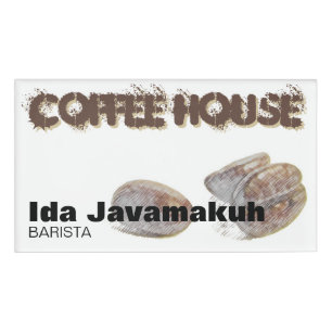 "coffee beans" Coffee House Magnetic Name Tag