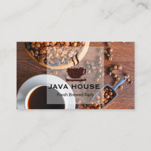 Coffee Beans Cup Logo   Barista Business Card