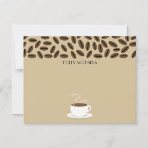 Coffee Beans & Cup Of Coffee Flat Notecards