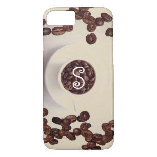 Coffee beans cup saucer cream brown  Case-Mate iPhone case