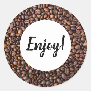 Coffee Beans - Custom Enjoy Classic Round Sticker