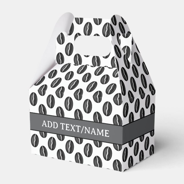 Coffee Beans Custom Name Favor Box (Front Side)
