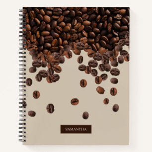 Coffee Beans Custom Name Notebook
